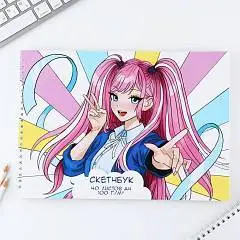 Скетчбук А4 40л 100г "Аниме", фото №1