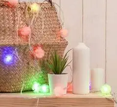 Гирлянда с нас. 5м “Ежики” силикон, LED-20-220V, мульти, фото №1