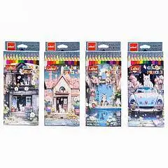 Карандаши цветные Коты 12цв ELLOTT, фото №1