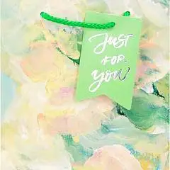 Сумка подарочная "Художество, зелёный"  мат.лам. и сереб.тис. 26, фото №1