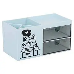 Подставка канцелярская Corgi Love, 5отд, голубая, фото №1