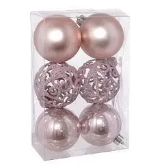 Набор шаров 6шт (розовый), D6см пластик, фото №1