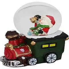 Сувенир новогодний снежный шар Волшебный паровозик D4,5см, фото №1