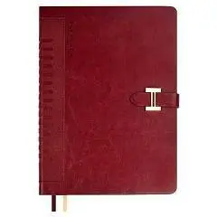 Ежедневник недат А5+ "САРИФ БОРДОВЫЙ" застежка хлястик, фото №1