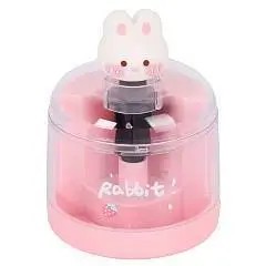 Точилка Зайка Ka Ba Xiong электр 75*75*100мм контейнер  розовая, фото №1