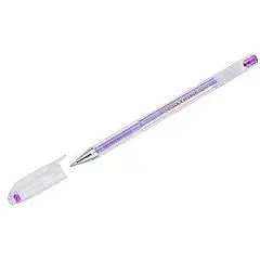 Ручка гелевая "CROWN" розовый металик, 0,7мм, фото №1