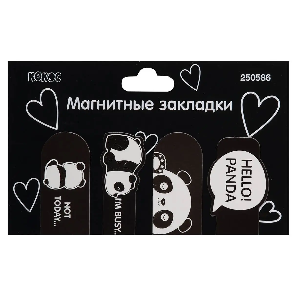 Закладка магнитная "Panda" 4шт 25*55мм, фото №1