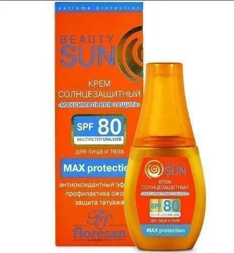 Крем с/з Floresan BEAUTY SUN Максимальная защита SPF80 75мл, фото №1