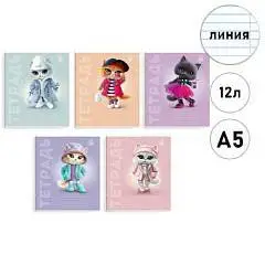 Тетрадь 12л ЛИНИЯ "ГОРОДСКИЕ КОШЕЧКИ" выб УФ-лак, фото №1
