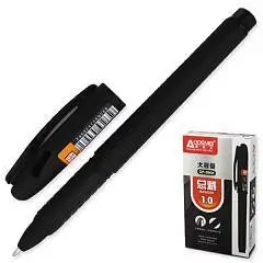 Ручка гелевая Manager, 1мм, soft-touch, черная, фото №1