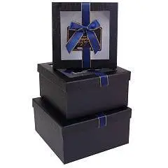 Коробка подарочная "Sweet day" т-синий 23*23*12 см 3-3, фото №1