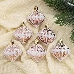 Набор елочных украшений"Шэрон" 6шт 6х5см пластик, фото №1