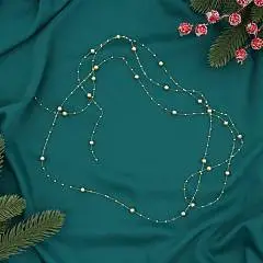 Бусы на ёлку 2 м d-7 мм "Бусины нити" золото, фото №1