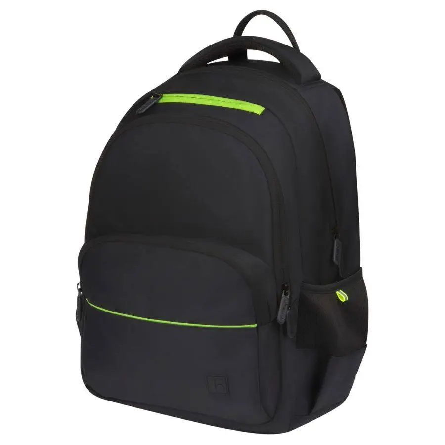 Рюкзак Berlingo U3 "Black-green" 41х30х13см, 2 отд, эргоном.спина, фото №1