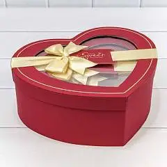 Коробка подарочная "Сердце" с окошком 3-3, фото №1
