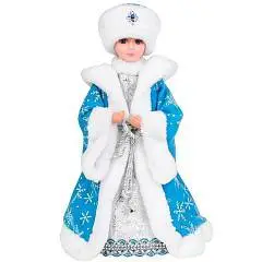 Сувенир музыкальный Внучка деда мороза в голубой шубе 40 см, фото №1