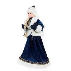 Внучка Деда Мороза в богатой синей шубке, 55 см, фото №1