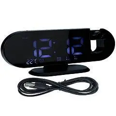 Часы электронные чёрный 21х10х2.5см, фото №1