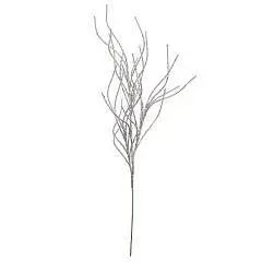 Ветка декоративная с глиттером, 88см, серебряный, фото №1