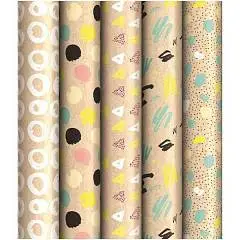 Бумага упаковочная "Узоры" крафт 70*100см в рулоне, фото №1