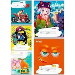 Тетрадь 12л ЧАСТАЯ КОСАЯ ЛИНИЯ "МИКС-104", фото №1