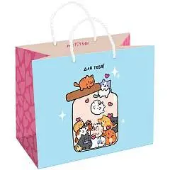 Сумка подарочная "Kitty sparkles" блестки 23*18*10см, фото №1