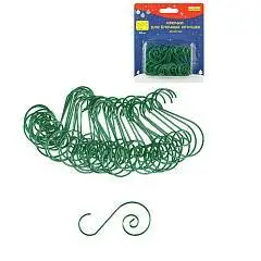 Набор  крючков для ёлочных  украшений, 40 шт, зеленые, 5*2.5см, фото №1