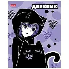 Дневник шк. "Я и мой кот" тв.обл, мат.ламин. 3D лак, фото №1