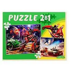 Пазлы 2 в 1. 104 и 104элТрансформер и транспорт №1, фото №1