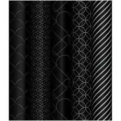Бумага упаковочная "Pattern on black" 70*100см  в рулоне, фото №1