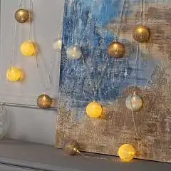 Гирлянда с нас. 5м  "Клубки небесные" 20 LED, т/белое, фото №1