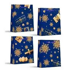 Сумка подарочная "Зимняя ночь" блестки 31*40*12см, фото №1