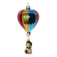 Украшение елочное стекло "Воздушный шар" 15 см, фото №1
