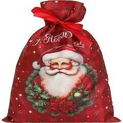 Мешок новогодний "Дед Мороз", 20*30см, фото №1
