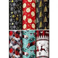 Бумага упаковочная НГ "Winter"  с тиснением в рулоне 70*100см, фото №1