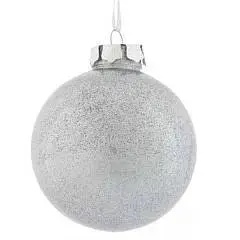 Шар елочный 8см серебро, фото №1