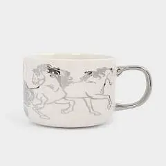 Кружка Лошади 400мл фарфор N бело/серебристая, фото №1