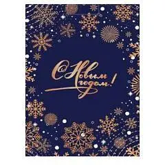 Сумка подарочная "Золотистые снежинки" 14x20x6,5см, фото №1