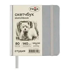 Альбом д/эскизов В6+ 120*120см 100л  Студия 110г серебро, фото №1