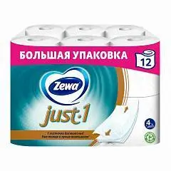 Туалетная бумага Zемма/Zewa Just 1, 4 сл, 12 рул, фото №1