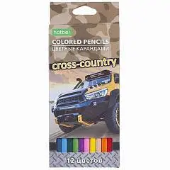 Карандаши цветные дерев ECO Cross country 12цв Hatber шестигр, фото №1