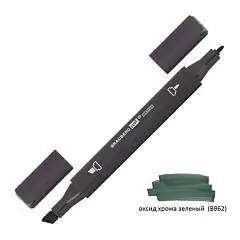Маркер д/скетч двусторонний 1мм-6мм BRAUBERG оксид хр зел (B962), фото №1