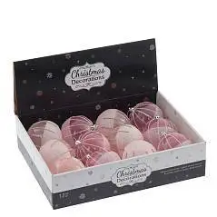 Шар елочный пластик 8 см роз, фото №1