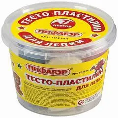 Тесто для лепки раст основа  7 цв., 210г, пластик стакан, фото №1