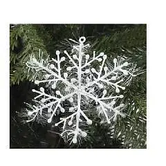 Набор украшений Снежинки 11см 3шт ПВХ ЛЬДИНКА  белый, фото №1