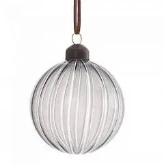 Украшение стекло "Шар", L8,5 W8,5 H10,5 см серый прозр, фото №1