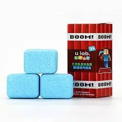 Бомбочки д/ванны Кубики 3шт*70 г сладкая жвачка, фото №1