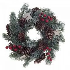Изделие декоративное "Венок",  H27 см хвоя, шишки, фото №1