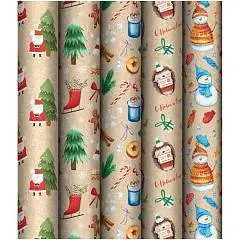 Бумага упаковочная НГ "Праздник к нам приходит" крафт 70*100см в, фото №1