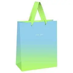 Сумка подарочная "Duotone. Blue-Green gradient" фольга 33*42*12с, фото №1